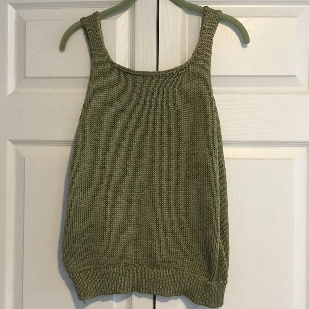 LOFT Sage Green Knit Tank Top